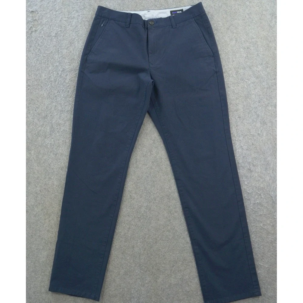 Bonobos Pants Mens 32 Blue Chinos Flat Front Mid Rise Golf Casual Zip Slim